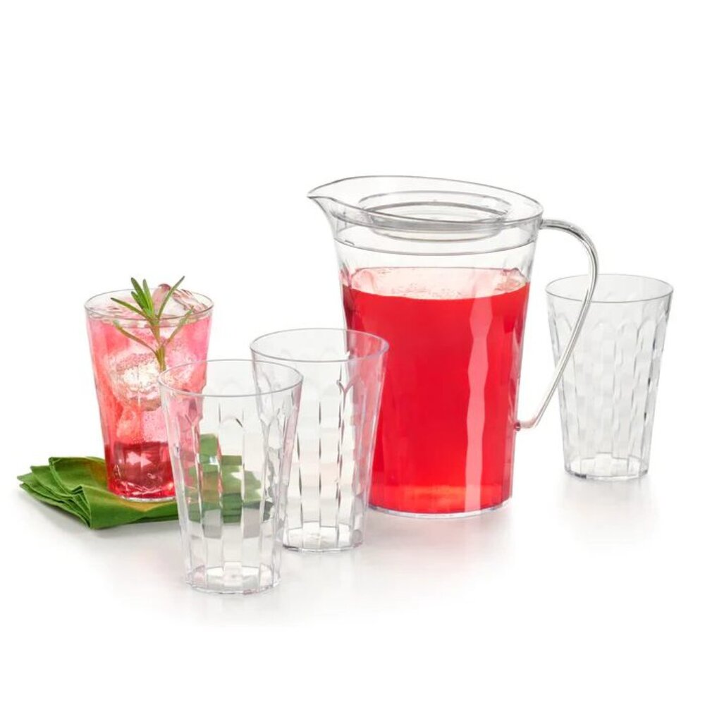 New Tupperware Ice Prism Pitcher with Tumblers